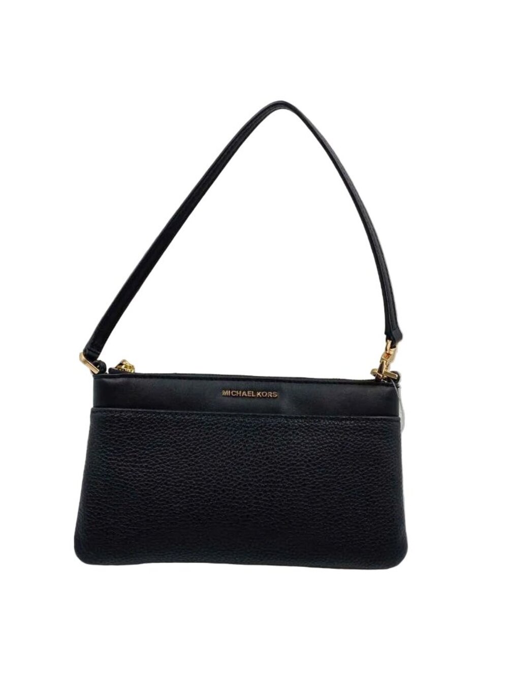 MICHAEL KORS Black Pebble Leather Shoulder Bag Purse